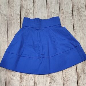 Blue Mini Skater Skirt with Pleats